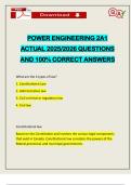 POWER ENGINEERING 2A1 ACTUAL 2025&sol;2026 QUESTIONS AND 100&percnt; CORRECT ANSWERS