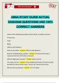 ABSA STUDY GUIDE ACTUAL 2025&sol;2026 QUESTIONS AND 100&percnt; CORRECT ANSWERS