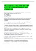 MEDSURGE 2 MIDTERM EXAM REPORTED QUESTIONS AND ANSWERS 
