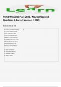 PHARMACOLOGY ATI 2023 &sol; Newest Updated Questions & Correct answers &sol; 2025&period; 