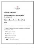 NURS6201 &lpar;CU-AGPCNP&rpar; Advanced Practice Nursing Role Development Midterm Exam &lpar;Qns & Ans&rpar;