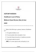 NHS6004 &lpar;CU-AGPCNP&rpar; Healthcare Law & Policy Midterm Exam &lpar;Qns & Ans&rpar; 2025