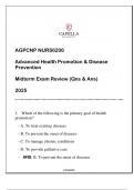 NURS6206 &lpar;CU-AGPCNP&rpar; Advanced Health Promotion & Disease Prevention Midterm Exam &lpar;Qns & Ans&rpar;