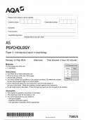 AQA AS PSYCHOLOGY PAPER 1 QUESTION paper 2024 &lpar;7181&sol;1&rpar;