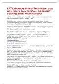LAT Laboratory Animal Technician LATEST WITH 200 REAL EXAM QUESTIONS AND CORRECT ANSWERS&lpar;VERIFIED ANSWERS&rpar;&vert;AGRADE 