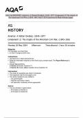 AQA AS HISTORY America&colon; A Nation Divided&comma; c1845&ndash;1877 Component 2J The origins of the American Civil War&comma; c1845&ndash;1861 MAY 2024 Question & Mark Scheme paper