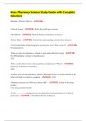 Hosa Pharmacy Science Study Guide with Complete  Solutions