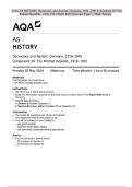 AQA AS HISTORY Democracy and Nazism&colon; Germany&comma; 1918&ndash;1945 Component 2O The Weimar Republic&comma; 1918&ndash;1933 MAY 2024 Question Paper &plus; Mark Scheme