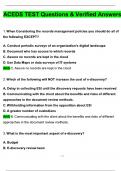 2026 ACEDS Test Questions & Answers &vert; 95 Questions with 100&percnt; Correct Answers Verified Latest Update 2026 &sol; 2027 &vert; 35 Pages