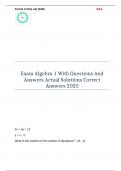 Exam Algebra 1 With Questions And Answers Actual Solutions Correct Answers 2025