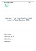 Algebra 1 Final Exam Questions And Answers Actual Solutions 2025