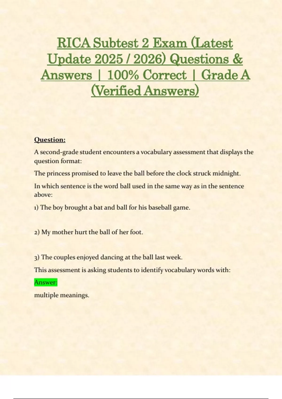 RICA Subtest 2 & Subtest 3 Exams (Latest 2025 / 2026 Updates STUDY ...