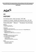 AQA AS HISTORY The American Dream&colon; reality and illusion&comma; 1945&ndash;1980 Component 2Q Prosperity&comma; inequality and Superpower status&comma; 1945&ndash;1963 MAY 2024 Question Paper&plus; Mark Scheme