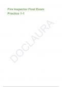 Fire Inspector Final Exam Practice 1-1