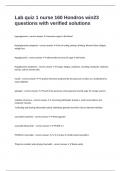 Lab quiz 1 nurse 160 Hondros win23 questions with verified solutions