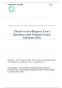 Global History Exam Questions And Answers Actual Solutions 2025