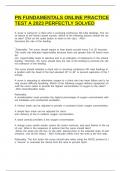 PN FUNDAMENTALS ONLINE PRACTICE TEST A 2023 PERFECTLY SOLVED