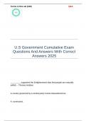 U&period;S Government Cumulative Exam Questions And Answers With Correct Answers 2025