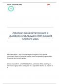 American Government Exam 3 Questions And Answers With Correct Answers 2025