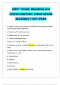 CWB 1 Exam &vert; Questions and Correct Answers &vert; Latest Update 2024&sol;2025 &vert; 100&percnt; PASS