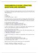 FUNDAMENTALS EXAM 1 PRACTICE QUESTIONS AND ANSWERS