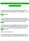 Basic Math Ability Exam A Relias &vert; Latest Questions with 100&percnt; Correct Answers &vert; Verified &vert; Updated 2025