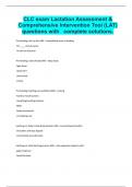 CLC exam Lactation Assessment & Comprehensive Intervention Tool &lpar;LAT&rpar; questions with   complete solutions&period;