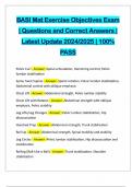 BASI Mat Exercise Objectives Exam &vert; Questions and Correct Answers &vert; Latest Update 2024&sol;2025 &vert; 100&percnt; PASS