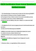 CRCR Certification Exam &lpar;2025 &sol; 2026&rpar; Questions and Verified Answers&vert; 100&percnt; Correct Verified by Experts