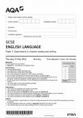 AQA gcse ENGLISH LANGUAGE PAPER 1 question paper 2024 &lpar;8700&sol;1&rpar;