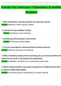 Florida Fire Instructor II Latest 2025 Questions and Answers 100&percnt; Correct Verified by Experts