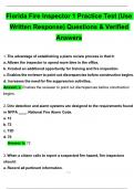 Florida Fire inspector 1 Practice Test &lpar;Use Written Response&rpar; &lpar;2025 &sol; 2026&rpar; Expected Questions and Revised Correct Answers&period; with 100&percnt; Guarantee Pass