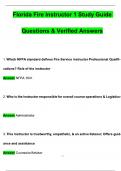 Florida Fire Instructor 1 Study Guide Exam &lpar;2025 &sol; 2026&rpar; Expected Questions and Revised Correct Answers&period; with 100&percnt; Guarantee Pass