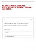 NC RADAR STATE EXAM 135 QUESTIONS WITH ALREADY PASSED ANSWERS&excl;&excl;