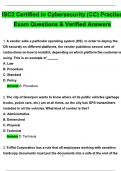 ISC2 Certified In Cybersecurity &lpar;CC&rpar; Practice Exam &lpar;2025 &sol; 2026&rpar; Expected Questions and Revised Correct Answers&period; with 100&percnt; Guarantee Pass