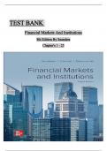 TEST BANK For Financial Markets And Institutions 8th Edition By Anthony Saunders &vert; Verified Chapter's 1 - 25 &vert; Complete Newest Version ISBN&colon;9781260772401