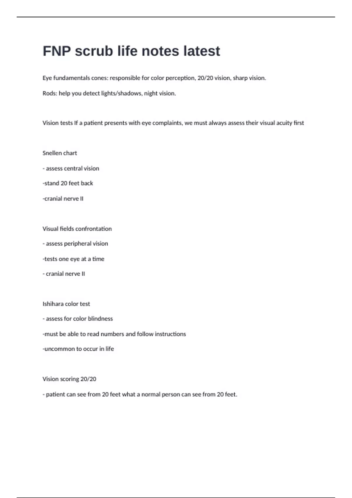 FNP scrub life notes latest - FNP scrub life notes - Stuvia US
