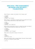 WGU D315 - PRE-ASSESSMENT&colon; NETWORK AND SECURITY - FOUNDATIONS