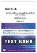 TEST BANK For Olds' Maternal-Newborn Nursing & Women's Health Across the Lifespan&comma; 12th Edition &lpar;Davidson&rpar;&comma; Verified Chapters 1 - 36&comma; Complete Newest Version ISBN&colon;9780138053840
