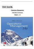 TEST BANK for Operations Management&comma; 14th Edition by William Stevenson&comma; Verified Chapters 1 - 19&comma; Complete Newest Version ISBN&colon;9781260575712