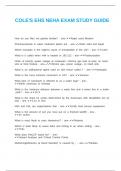 COLE'S EHS NEHA EXAM STUDY GUIDE
