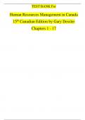 Test Bank for Human Resources Management in Canada&comma; 15th Canadian Edition by Gary Dessler &ndash; All Chapters