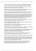 HVAC CERTIFICATION QUESTIONS AND ANSWERS