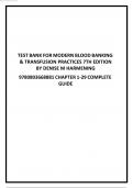 TEST BANK FOR MODERN BLOOD BANKING  & TRANSFUSION PRACTICES 7TH EDITION  BY DENISE M HARMENING 9780803668881 CHAPTER 1-29 COMPLETE  GUIDE