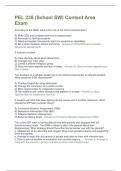 PEL 238 &lpar;School SW&rpar; Content Area Exam Questions and Answers Best rated A&plus; Guaranteed Success Latest Update