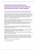 IL238 School Social Work Exam Questions and Answers Best rated A&plus; Guaranteed Success Latest Update 
