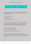 ATI Diabetes Mellitus Management Exam Questions And Answers &lpar;Guaranteed A&plus;&rpar;