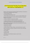 ATI Professional Nursing Exam Questions And Answers &lpar;Guaranteed A&plus;&rpar;