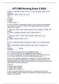 ATI CMS Nursing Exam 2 2024&sol;2025 &vert;&vert; LATTEST A&plus; GRADED
