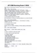 ATI CMS Nursing Exam 3 2024&sol;2025 LATTEST &vert;&vert; A&plus; GRADED